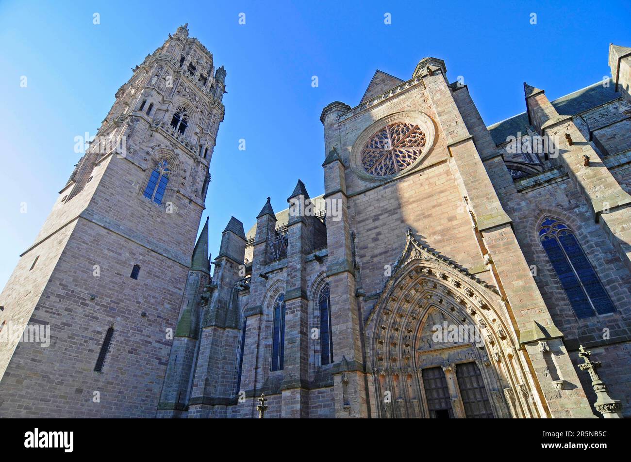 Cattedrale di Notre Dame, Ros, Cattedrale di Notre-Dame Roz, Rodez, dipartimento di Aveyron, Midi-Pirenei, Francia Foto Stock