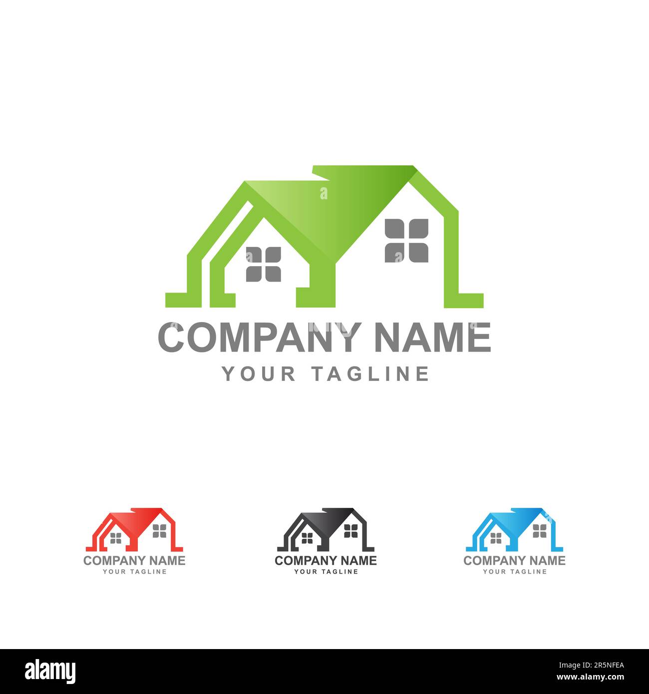 Logo di Real Estate Design. Creative abstract real estate logo icona e biglietto da visita template.EPS 10 Illustrazione Vettoriale