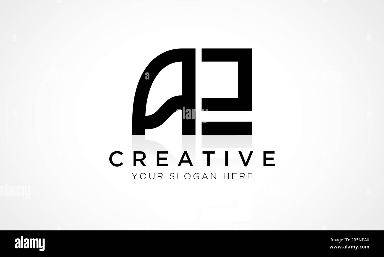 Modello vettoriale con logo AE Letter. Lettera iniziale alfabetica AE Logo Design con riflessione lucida Business Illustration. Illustrazione Vettoriale