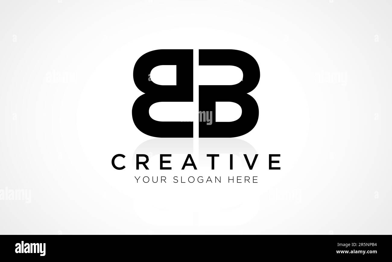 Modello vettoriale per il design del logo BB Letter. Lettera iniziale lettera alfabetica Design del logo BB con riflessione lucida Illustrazione aziendale. Illustrazione Vettoriale