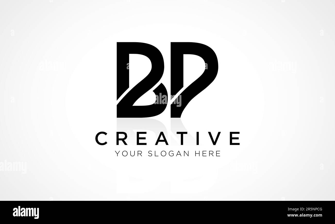 Modello vettoriale per il design del logo BP Letter. Lettera iniziale lettera alfabetica BP Logo Design con riflessione lucida Business Illustration. Illustrazione Vettoriale