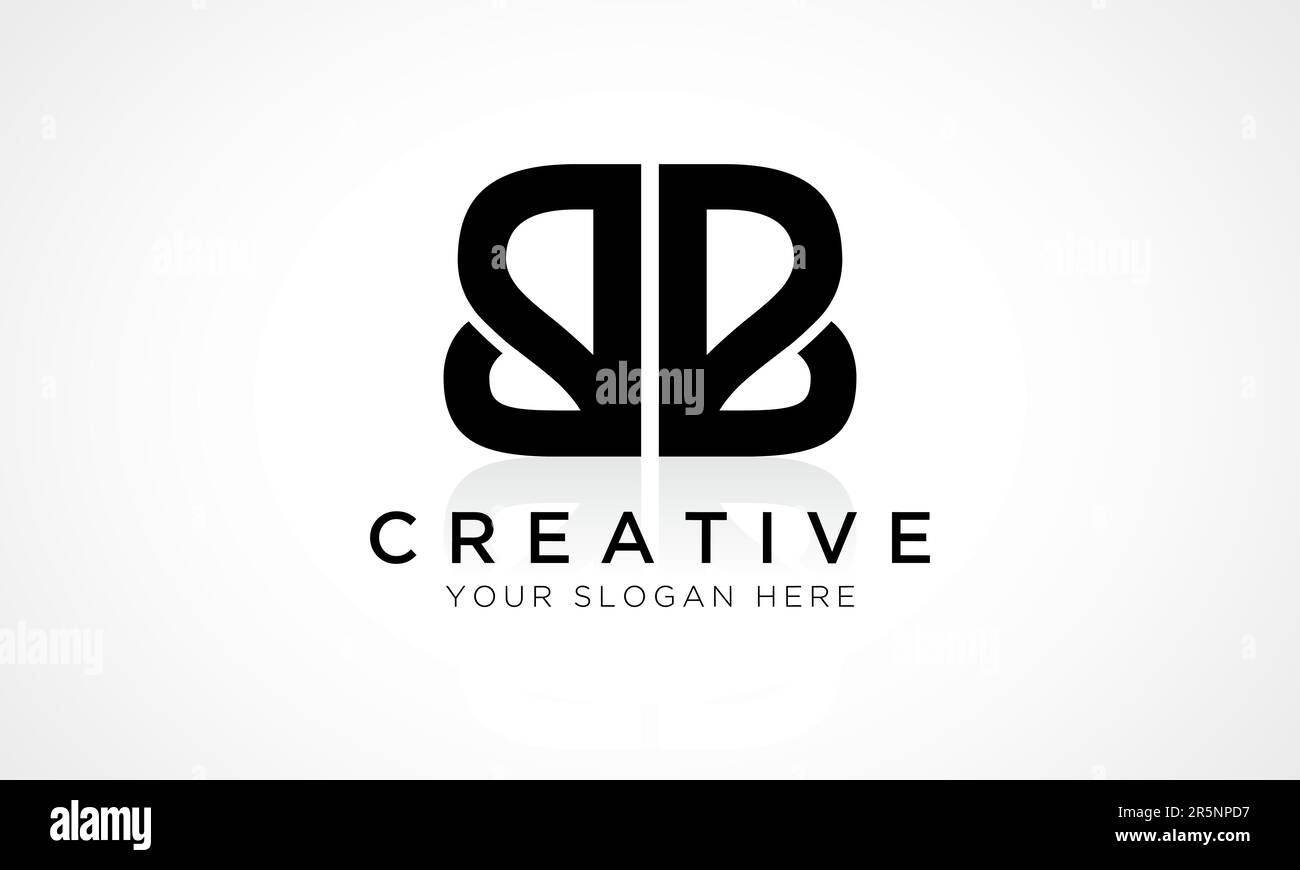 Modello vettoriale per il design del logo BB Letter. Lettera iniziale lettera alfabetica Design del logo BB con riflessione lucida Illustrazione aziendale. Illustrazione Vettoriale