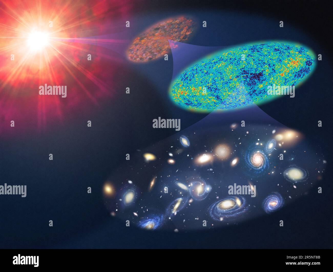 La storia dell'universo, illustrazione Foto Stock