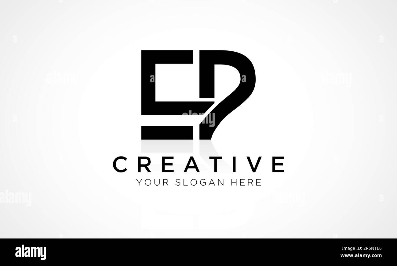 Modello vettoriale per il design del logo della lettera EP. Lettera iniziale alfabetica disegno del logo EP con riflessione lucida Illustrazione aziendale. Illustrazione Vettoriale