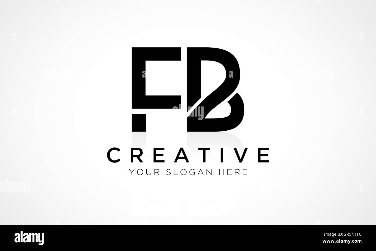 Modello vettoriale per il design del logo FB Letter. Lettera iniziale alfabeto FB Logo Design con riflessione lucida Illustrazione aziendale. Illustrazione Vettoriale