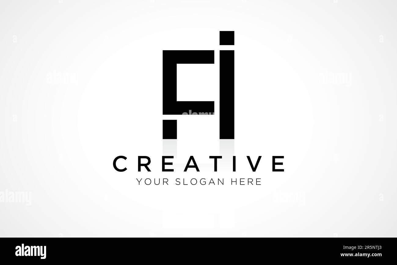 MODELLO vettoriale per il design del logo DELLA lettera FI. Lettera iniziale alfabeto Fi Logo Design con riflessione lucida Illustrazione aziendale. Illustrazione Vettoriale