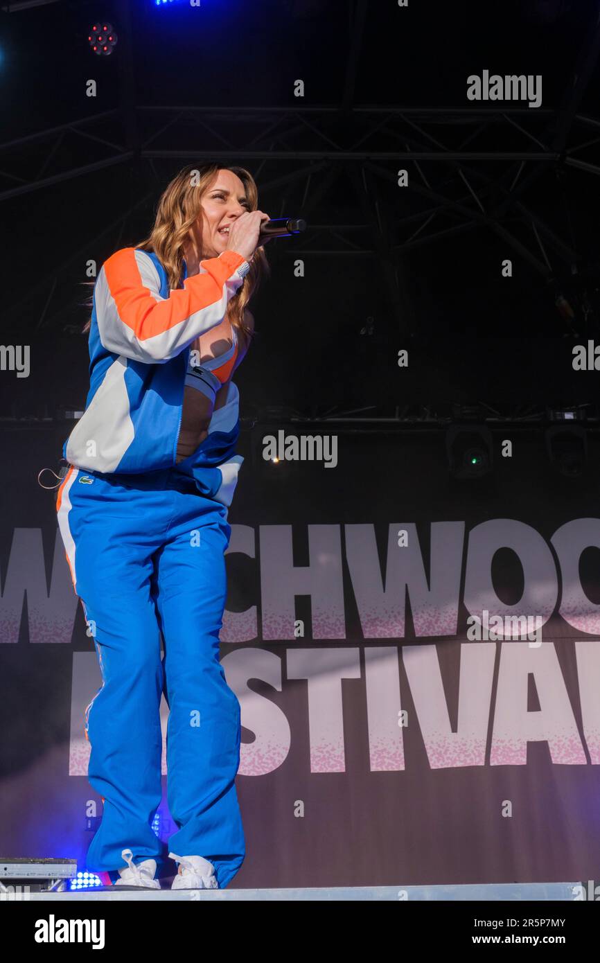 Melanie C, Mel C che si esibisce al Wychwood Festival di Cheltenham, Regno Unito. Giugno 4, 2023 Foto Stock