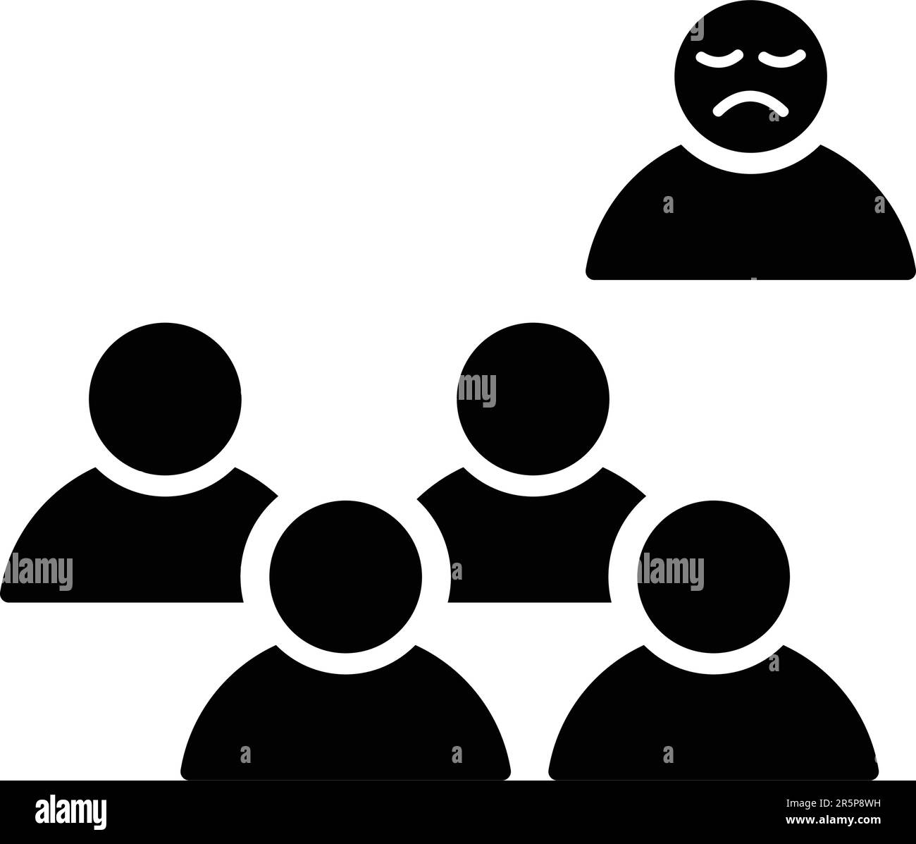 Da solo, icona discriminazione utilizzare per la progettazione e lo sviluppo di siti web, scopi commerciali, stampa di media, web o qualsiasi tipo di attività di progettazione. Illustrazione Vettoriale