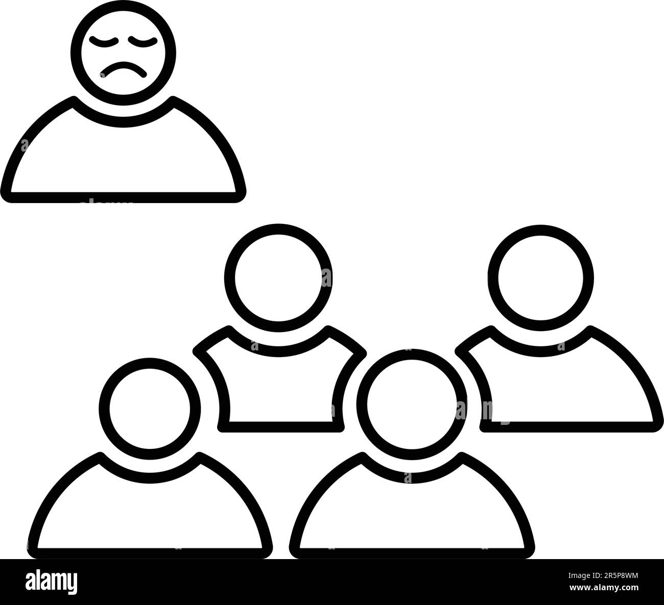 Da solo, icona discriminazione utilizzare per la progettazione e lo sviluppo di siti web, scopi commerciali, stampa di media, web o qualsiasi tipo di attività di progettazione. Illustrazione Vettoriale