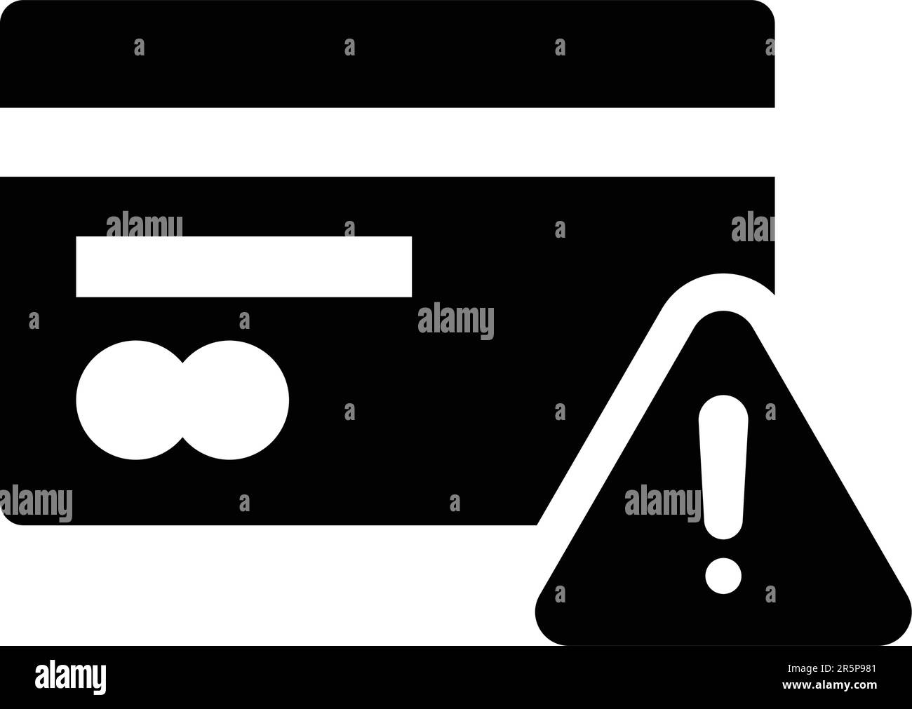 Attenzione, carta di credito allerta icona - bella grafica vettoriale. Ideale per Web, supporti di stampa, design online, uso commerciale o qualsiasi tipo di design professionale Illustrazione Vettoriale