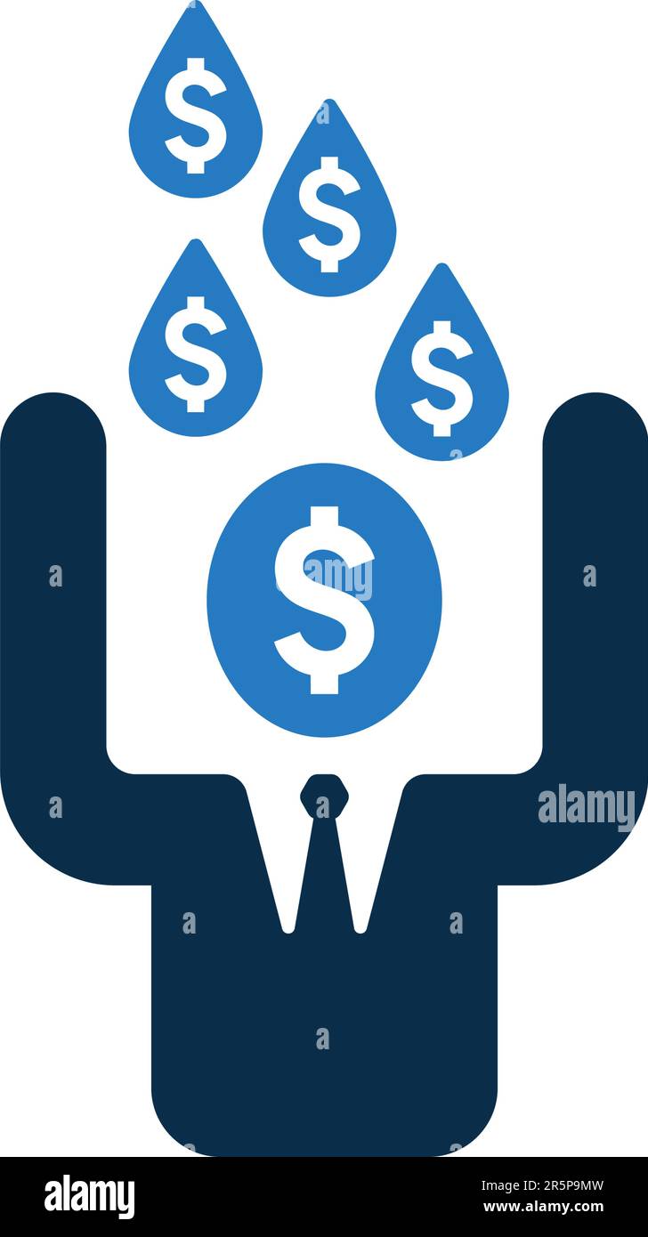 Reddito passivo, icona di finanziamento. Uso commerciale, file stampati e presentazioni, materiali promozionali, Web o qualsiasi tipo di progetto di progettazione. Illustrazione Vettoriale