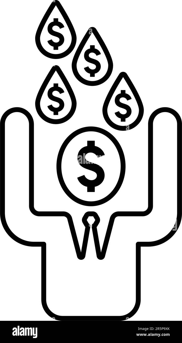 Reddito passivo, icona di finanziamento. Uso commerciale, file stampati e presentazioni, materiali promozionali, Web o qualsiasi tipo di progetto di progettazione. Illustrazione Vettoriale