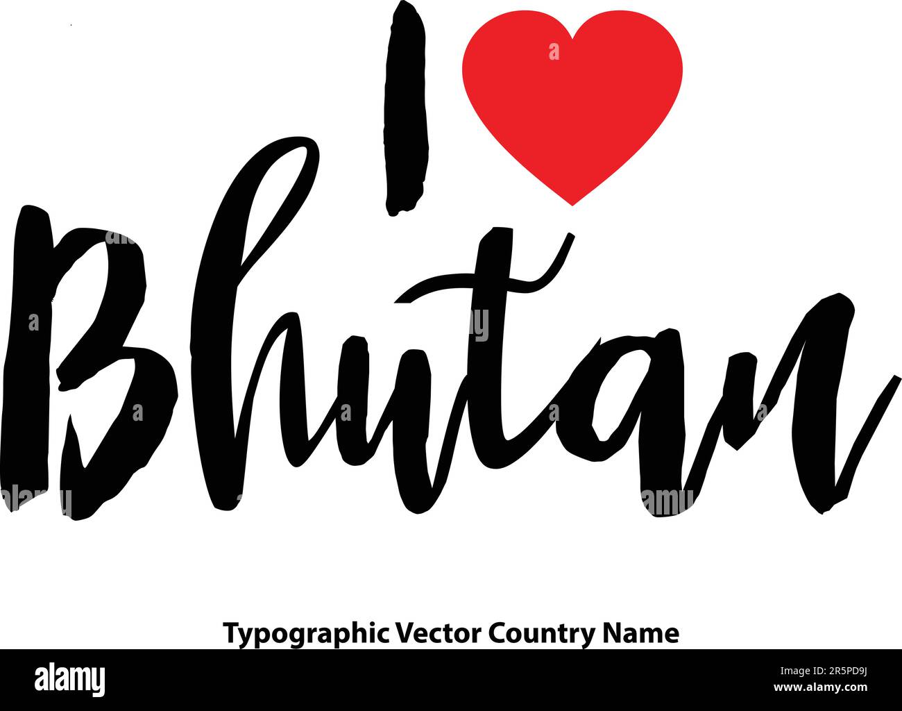 Nome del paese in elegante tipografia testo lettering Vector Art Design Illustrazione Vettoriale