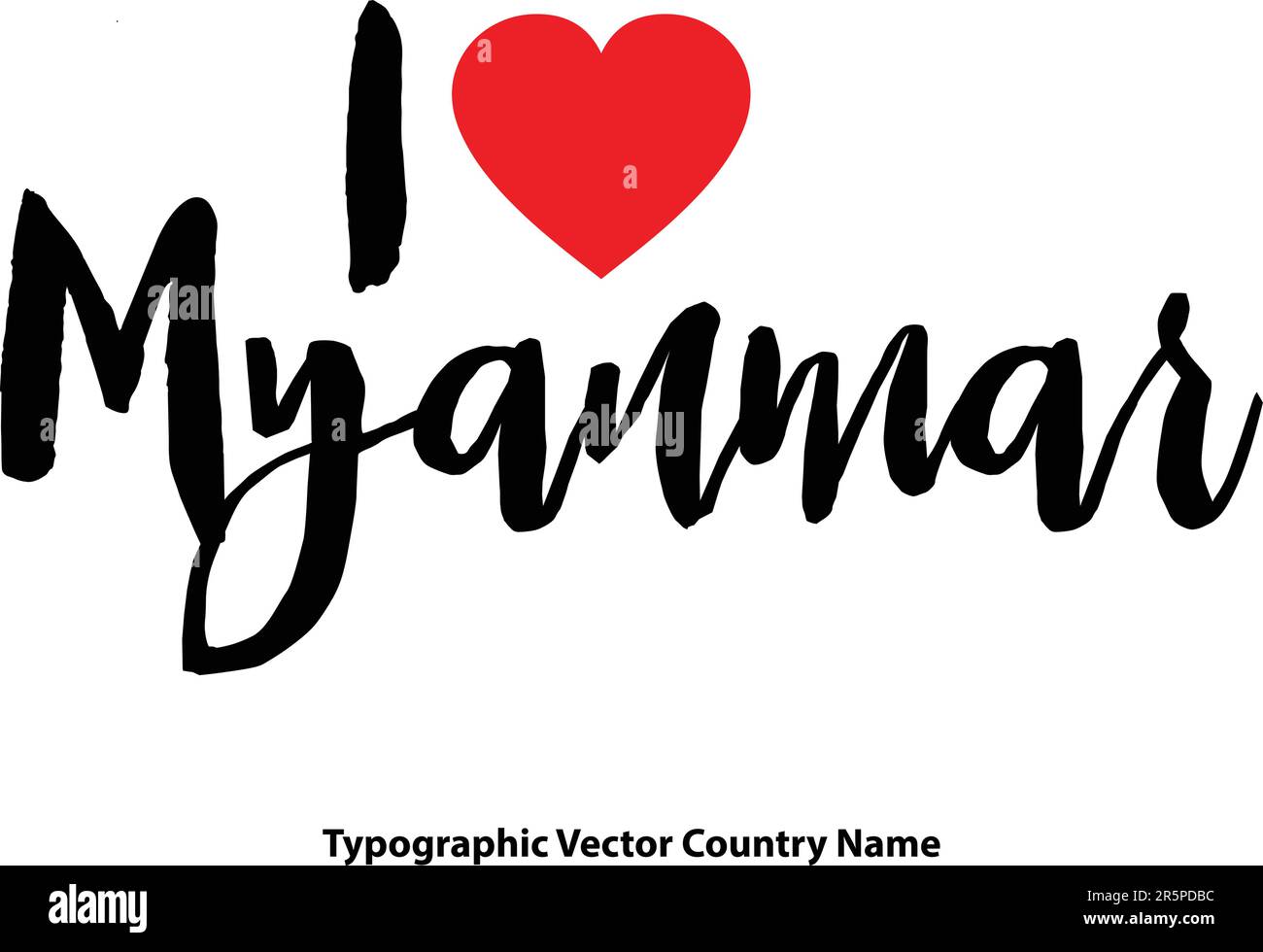 Nome del paese in elegante tipografia testo lettering Vector Art Design Illustrazione Vettoriale