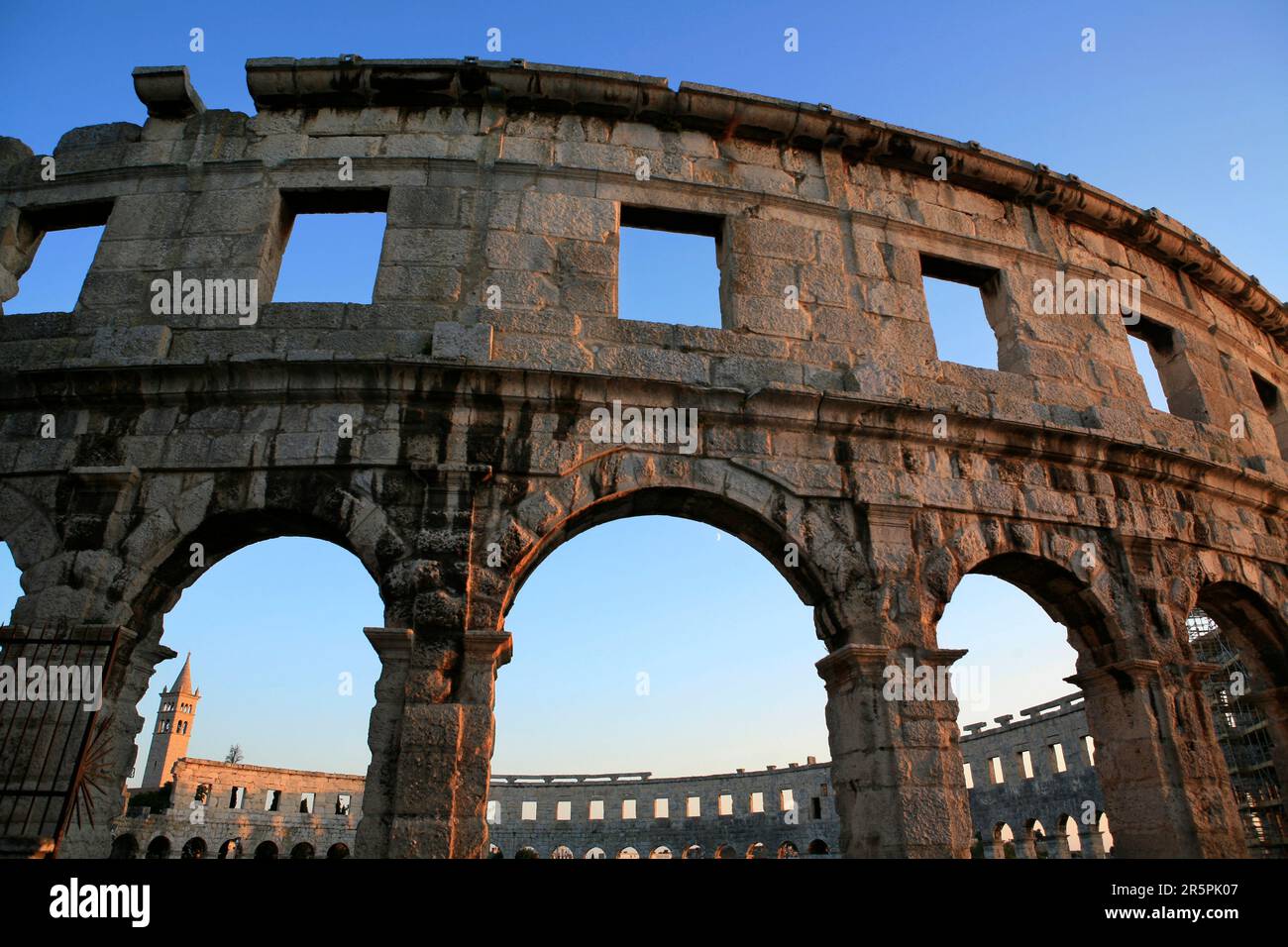 Pula Arena a Pola (Pola), sulla penisola istriana della Croazia Foto Stock