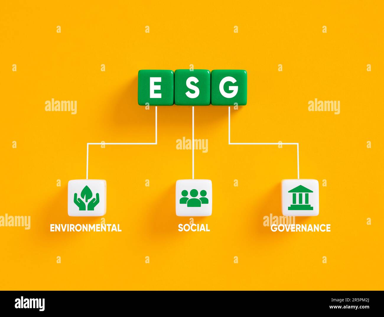 Concetto ESG di governance sociale ambientale. Foto Stock