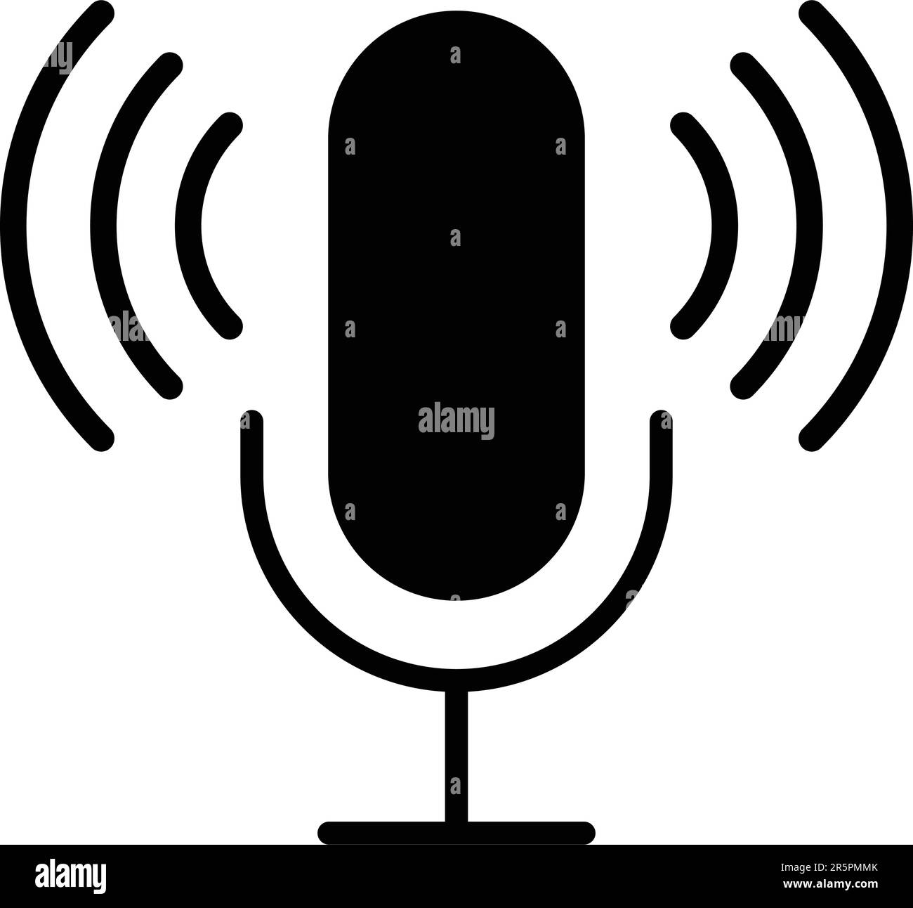 Podcast icona microfono contorno illustrazione vettore di disegno Illustrazione Vettoriale