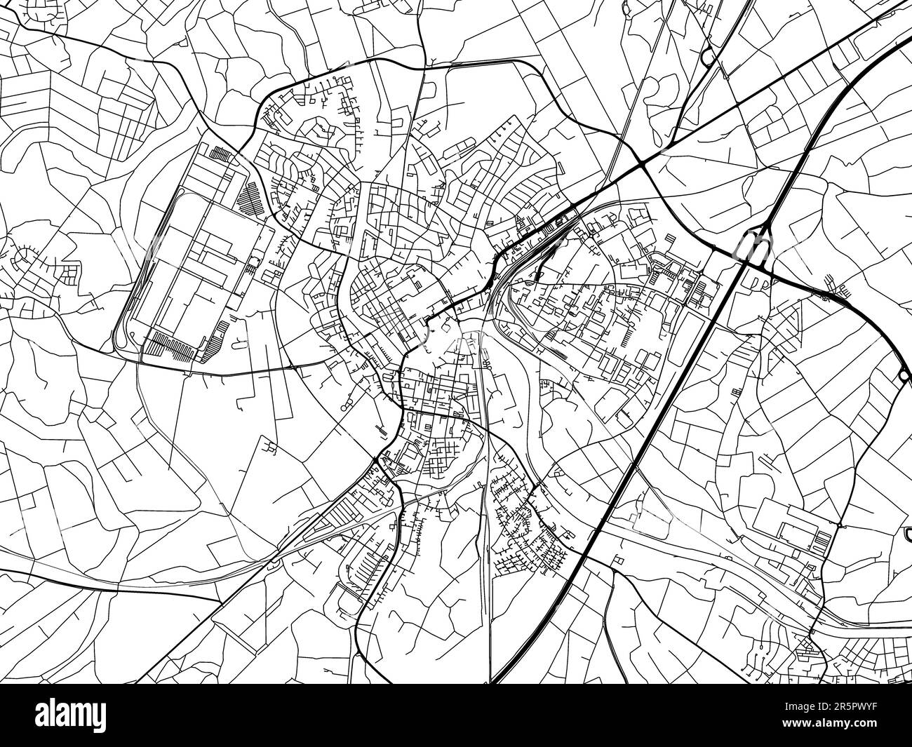 Mappa stradale vettoriale della città di Rastatt in Germania su sfondo bianco. Foto Stock