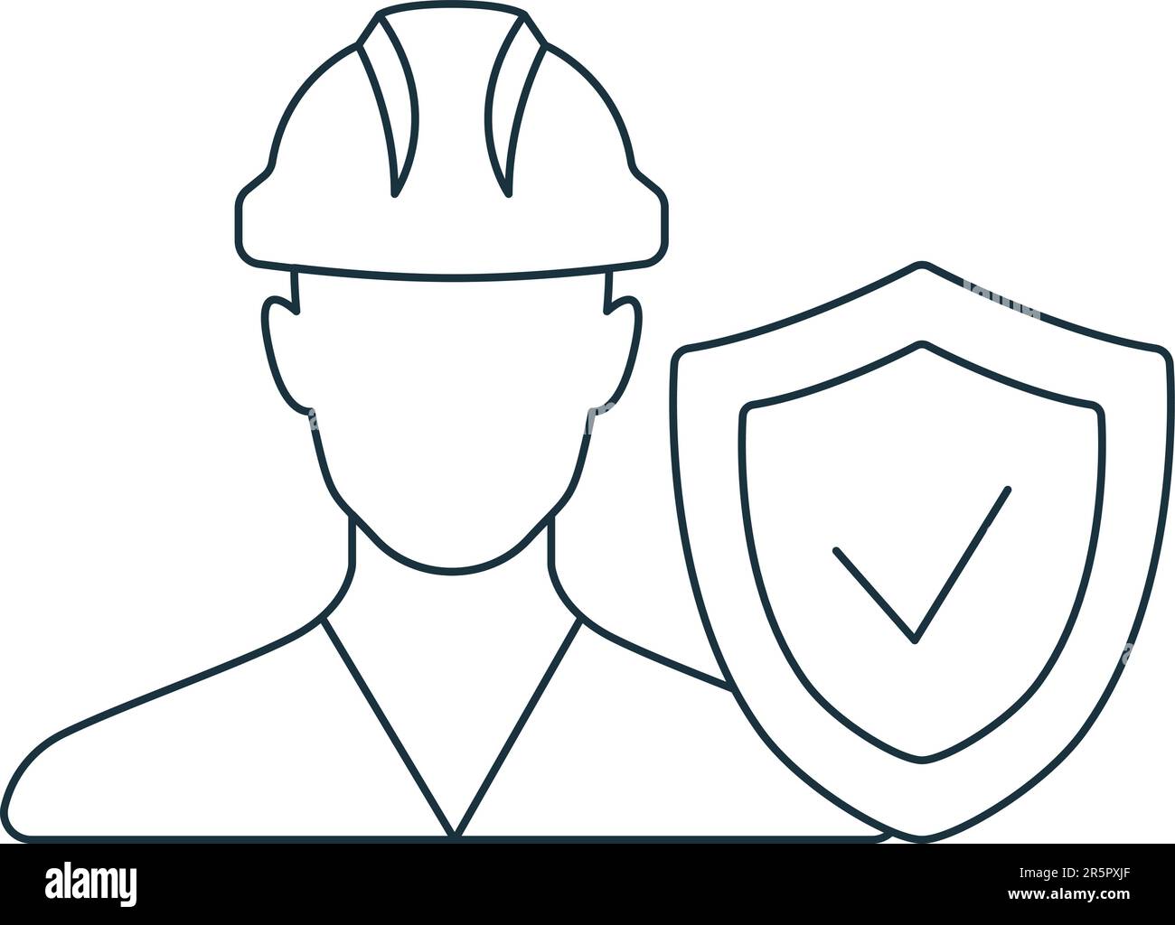 Icona sicurezza sul luogo di lavoro. Firma semplice monocromatica dalla raccolta di sicurezza. Icona sicurezza sul luogo di lavoro per logo, modelli, web design e infografiche. Illustrazione Vettoriale