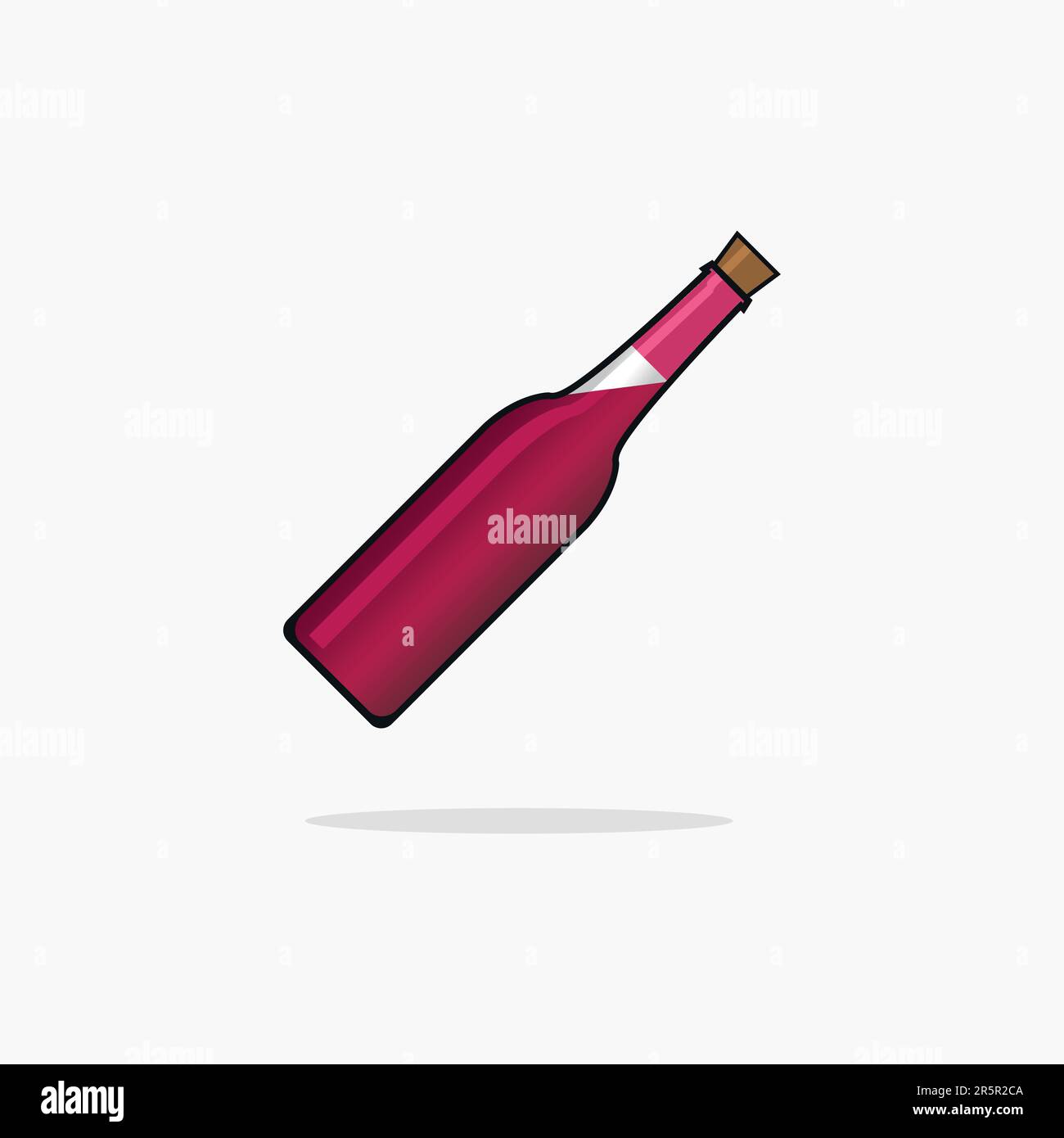 icona vettoriale bottiglia di vino rosso Illustrazione Vettoriale