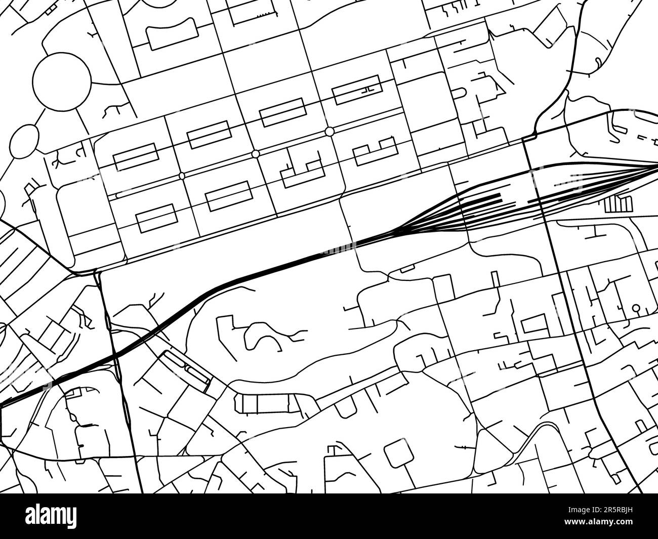 Road map della città di Edinburgh Center nel Regno Unito su sfondo bianco. Foto Stock
