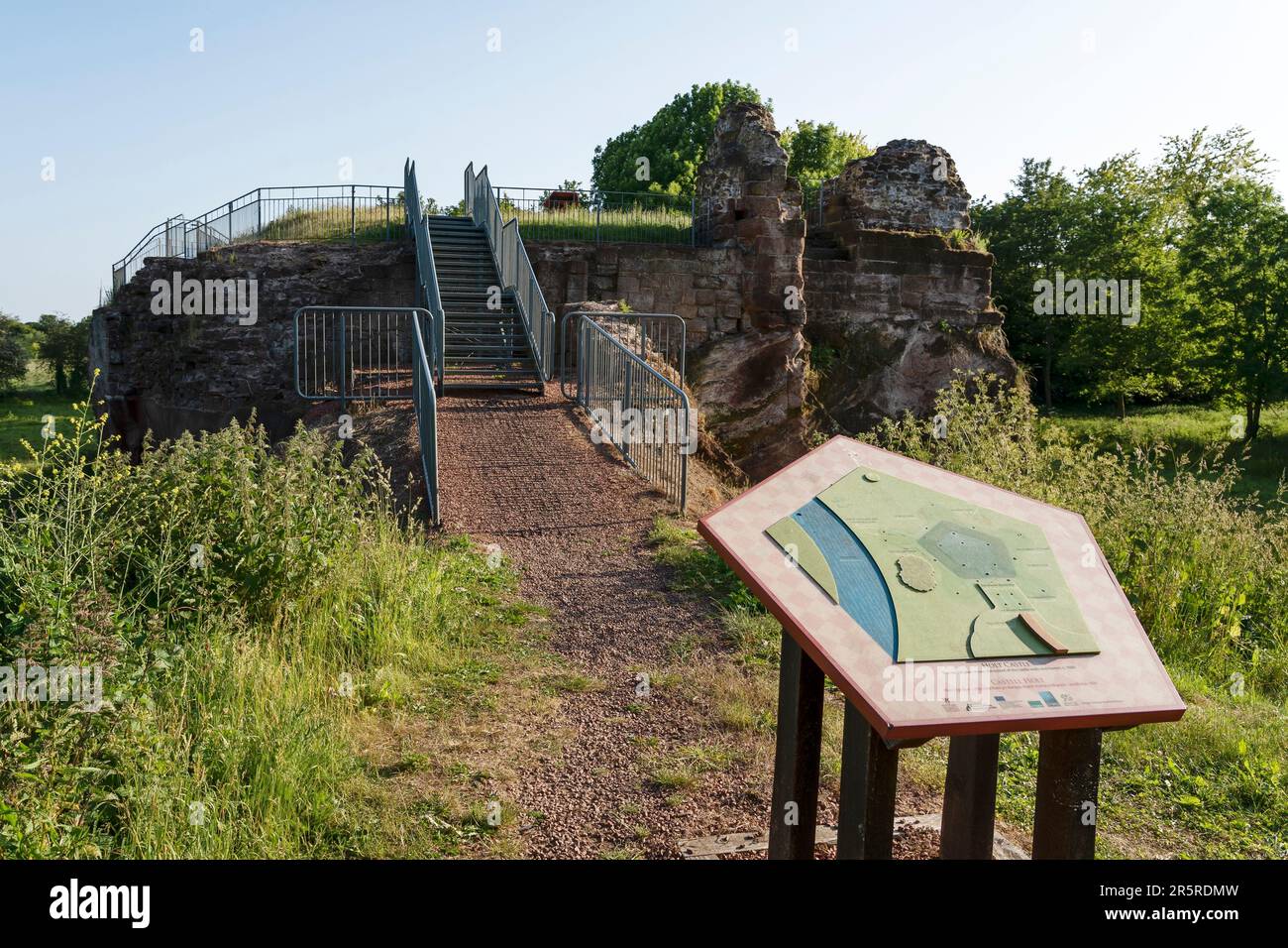 La rovina del castello di Holt nel villaggio di Holt nel Galles nord-orientale UK il castello si trova lungo il fiume Dee e il confine inglese del Galles Foto Stock