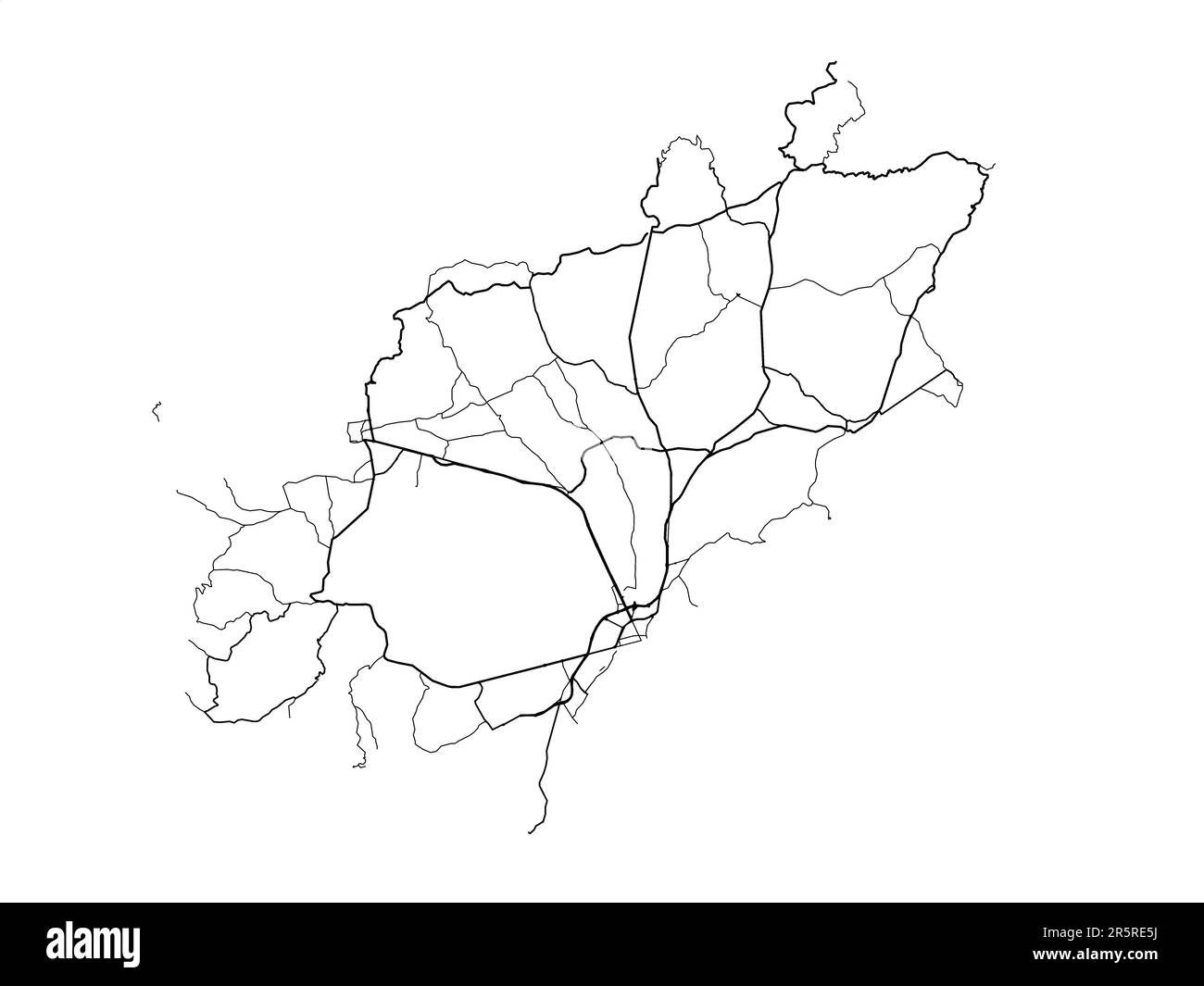 Mappa stradale vettoriale della città di Ibiza in Spagna su sfondo bianco. Foto Stock