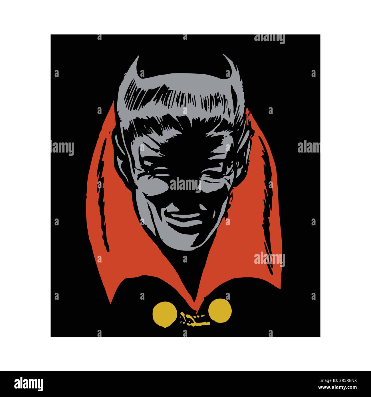 Illustrazione di un vampiro con un cappuccio sulla sua testa - vettore Illustrazione Vettoriale