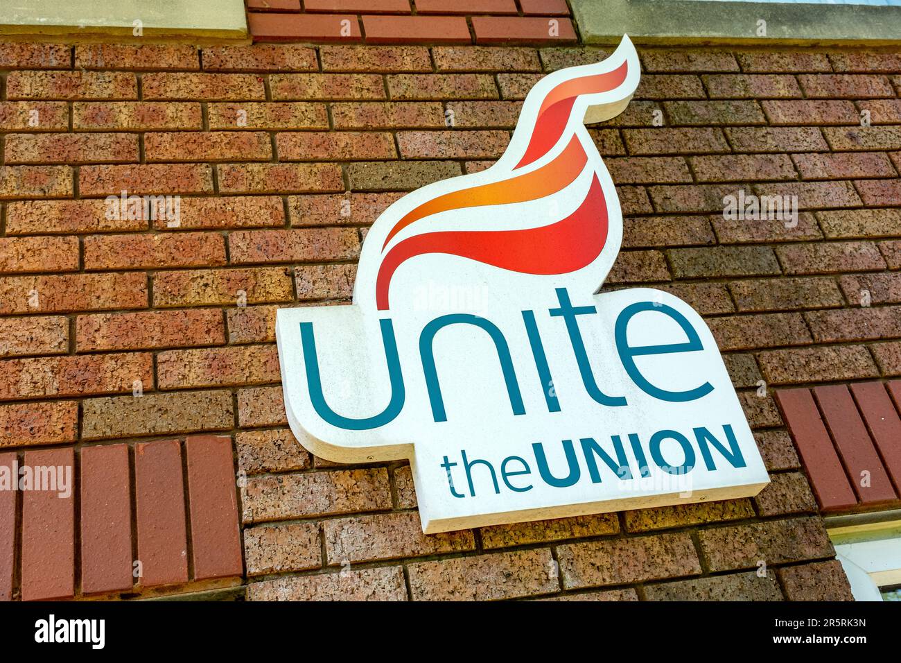 Unisci il cartello Union sull'esterno del muro UK Foto Stock
