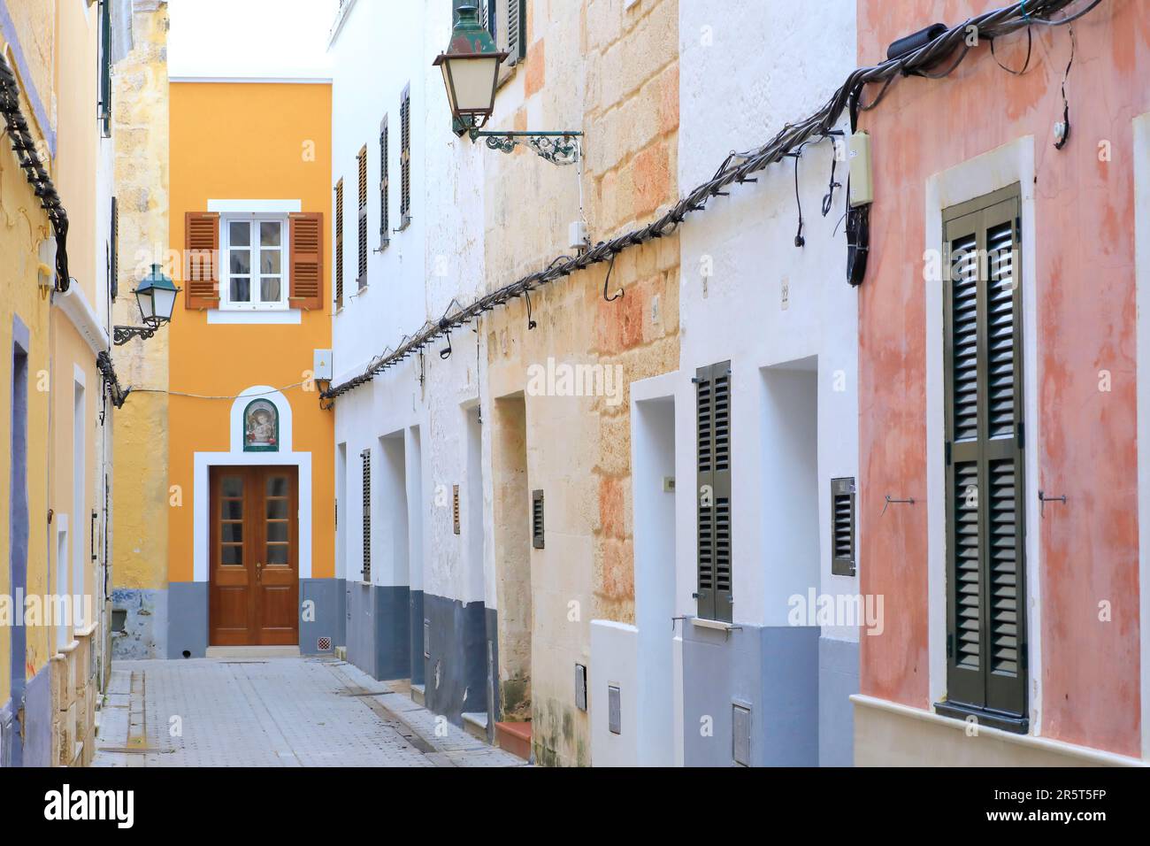 Spagna, Isole Baleari, Minorca, Ciutadella, centro storico, strada pedonale Foto Stock