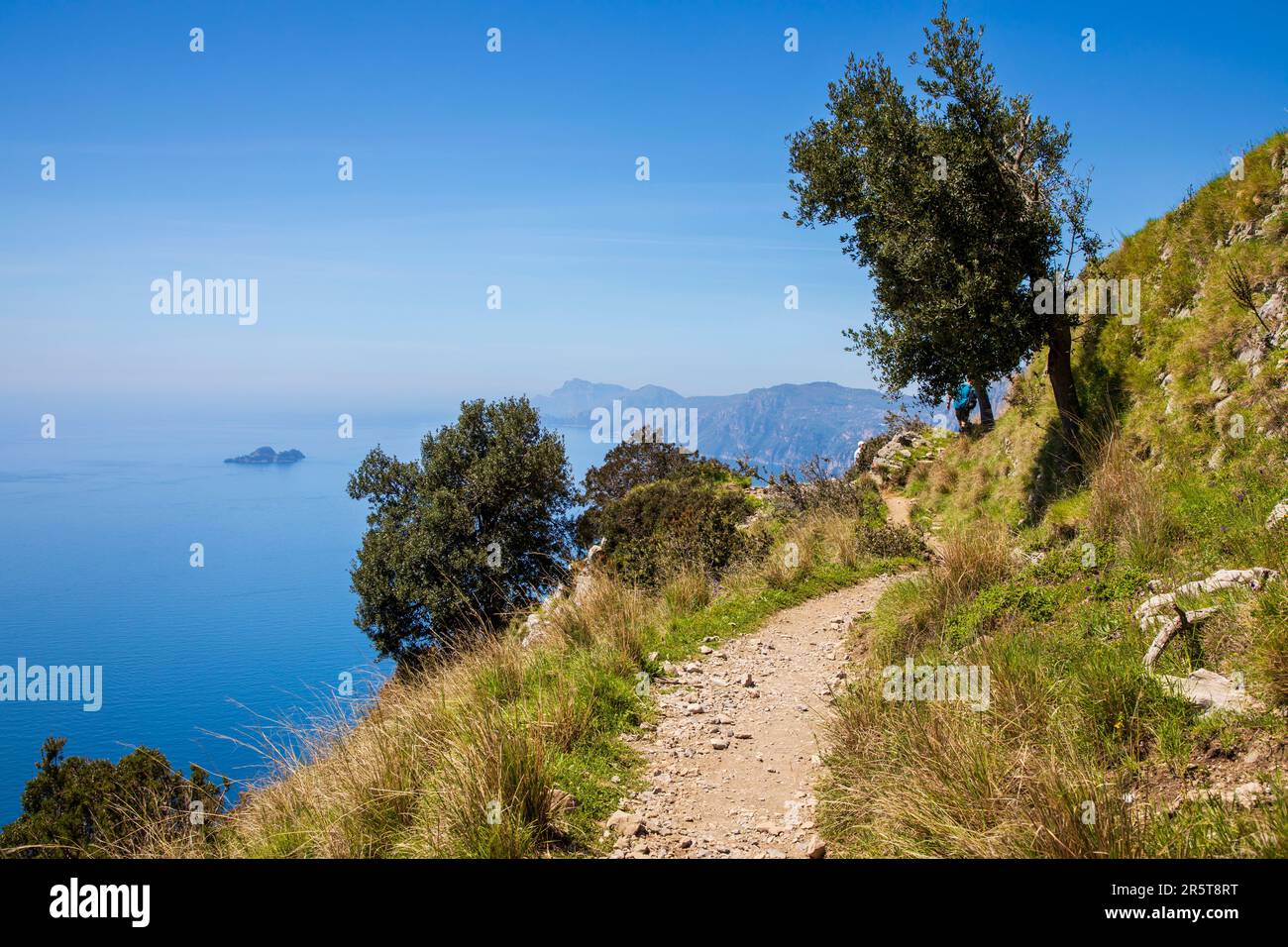 Il Sentiero degli dei lungo la Costiera Amalfitana Foto Stock