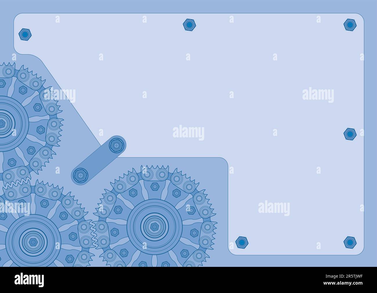 Sfondo blu di ruota dentata wit spazio per copiare il testo Illustrazione Vettoriale