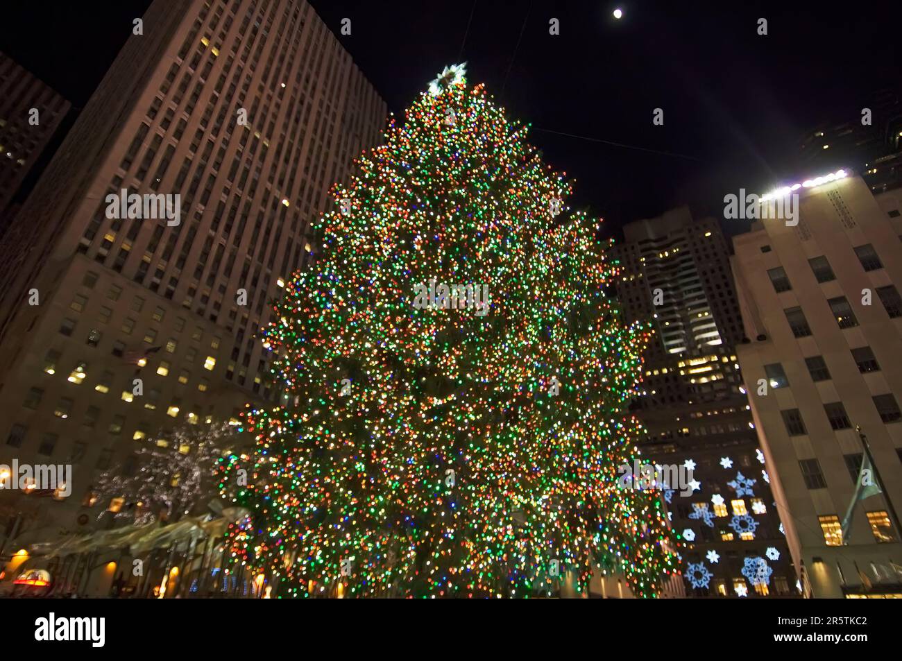 Albero di Natale nel Rockefeller Center di New York Foto Stock