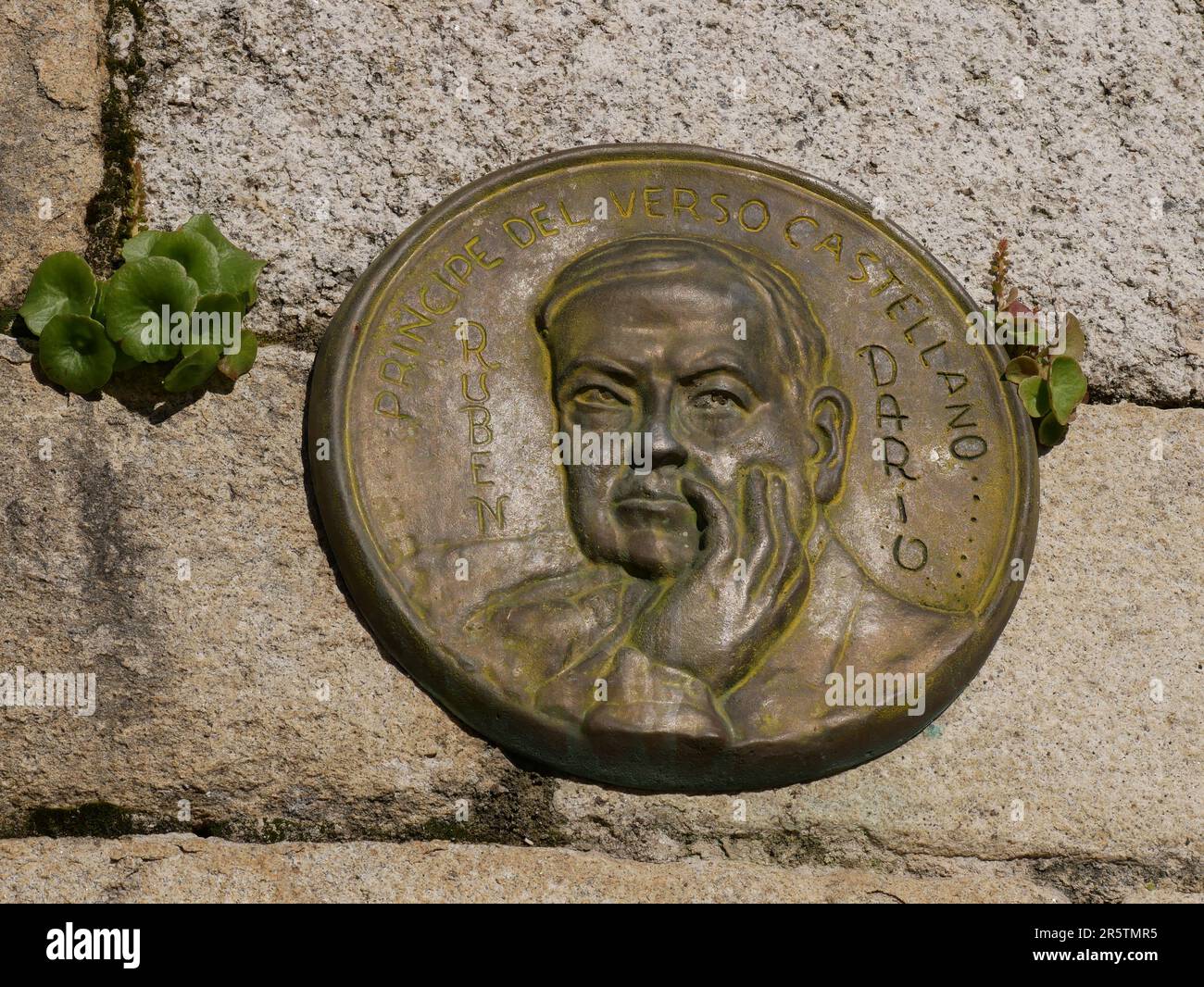 Tondo scultoreo dello scrittore, poeta, giornalista e diplomatico del Nicaragua Rubén Darío Foto Stock
