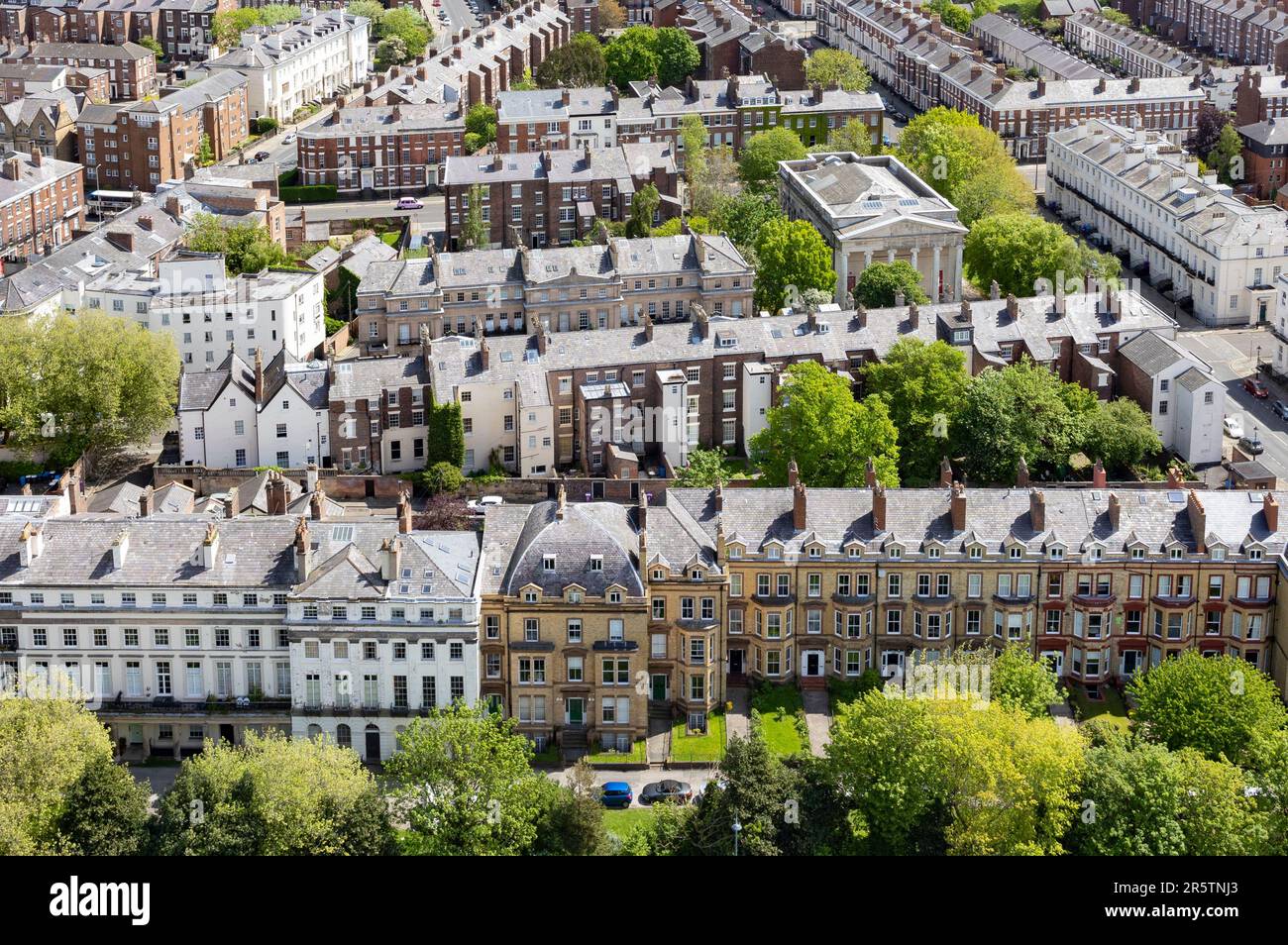 Liverpool, regno unito 16 maggio 2023 Vista aerea dei sobborghi di Liverpool Foto Stock