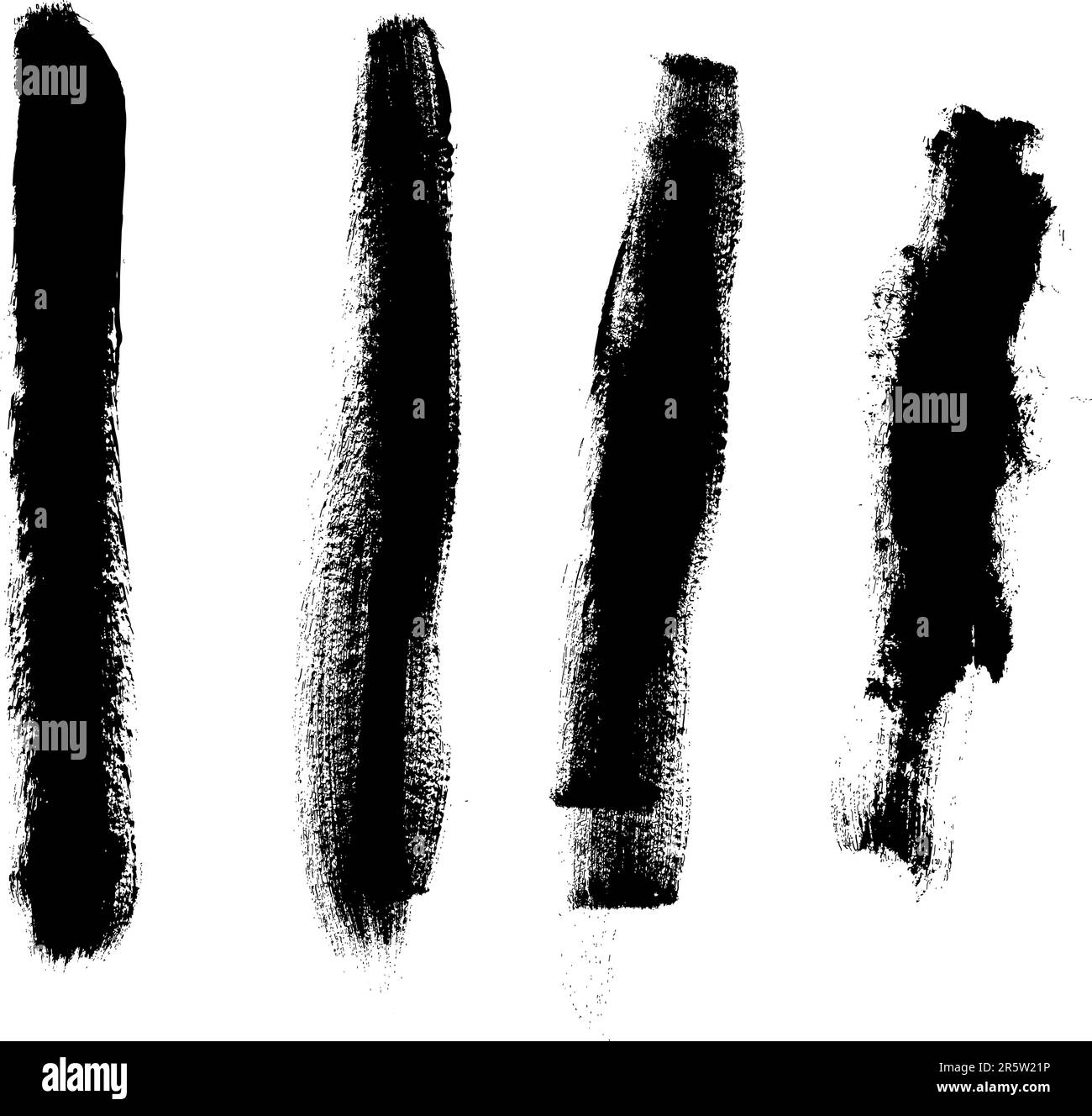 Elementi grunge - 4 linee spesse - elementi grunge vettoriali altamente dettagliati su livelli separati per una maggiore facilità d'uso Illustrazione Vettoriale