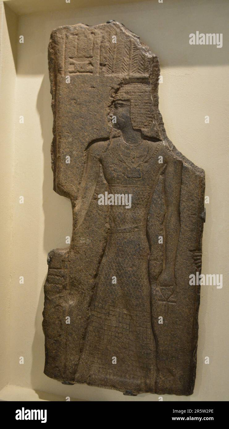 Rilievo di Archeologia Egiziana con Onuris Shu, Museo d'Arte di Walters, Baltimora USA Foto Stock
