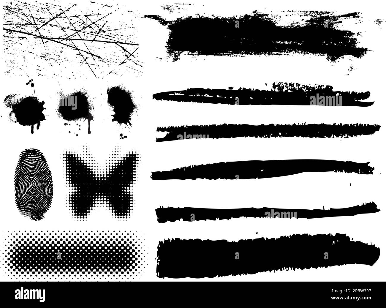 Vari elementi di design grunge Illustrazione Vettoriale