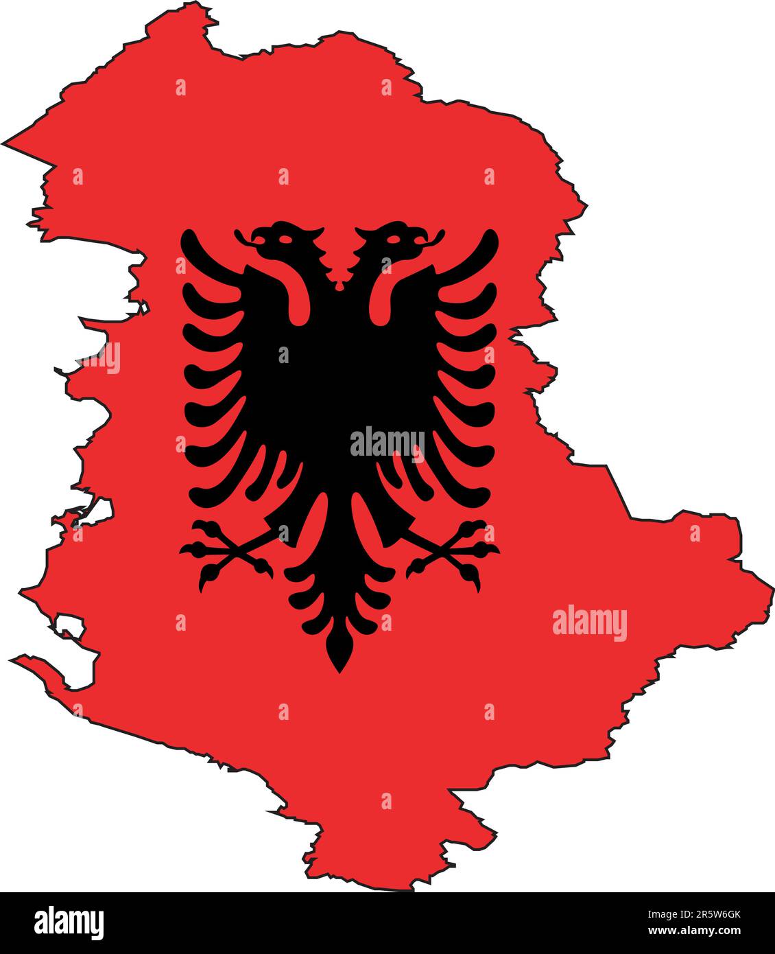 Illustrazione vettore di una mappa e bandiera dall'Albania Illustrazione Vettoriale