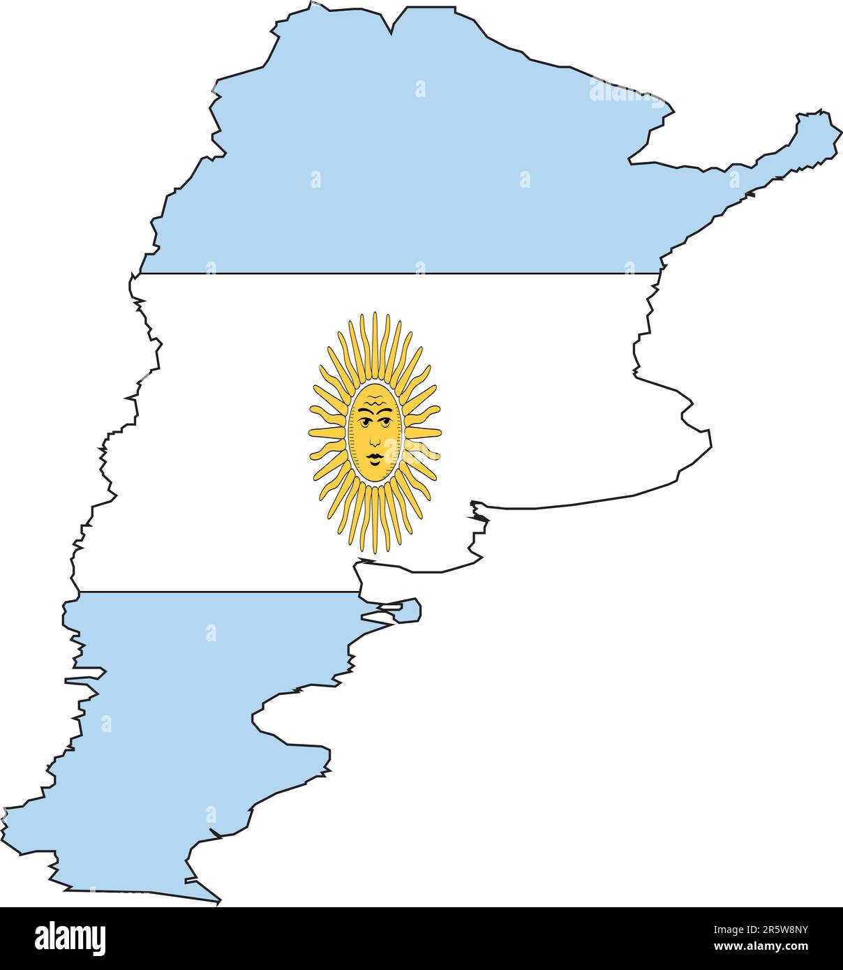 Illustrazione vettore di una mappa e bandiera dall'Argentina Illustrazione Vettoriale