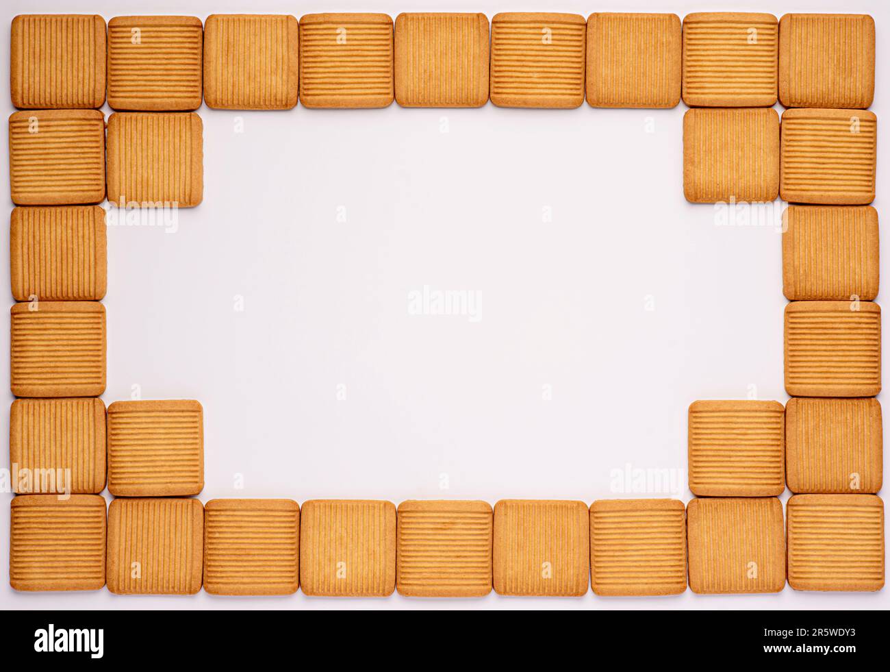 Fotografia in bianco di shortbread, biscotti, biscotti, modello, assortimento, collezione, telaio, varietà, disegno, figura, molti, dolce, trattare, testurizzato Foto Stock