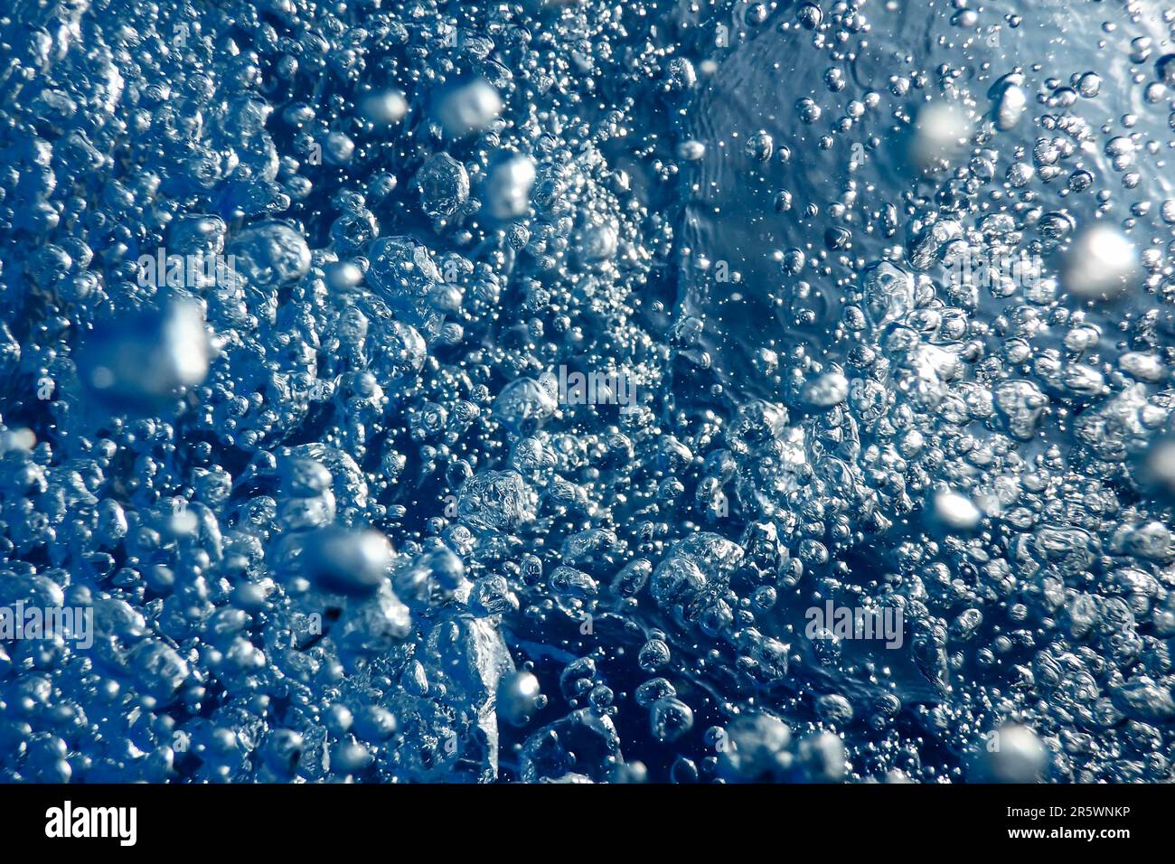 Bolle d'aria, bolle d'acqua Abstract Underwater background Foto Stock