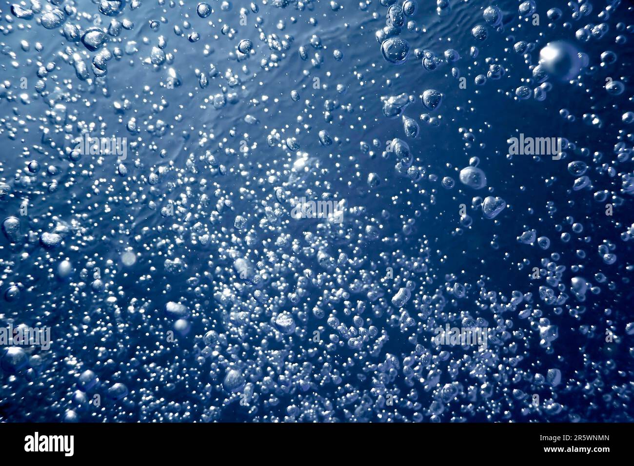 Bolle d'aria, bolle d'acqua Abstract Underwater background Foto Stock