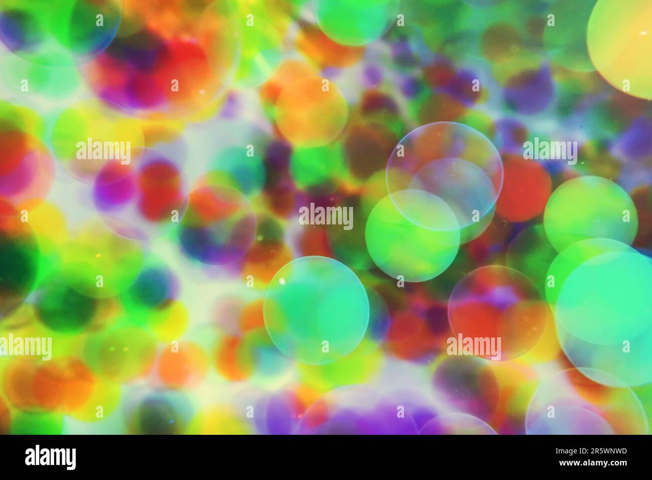 Bolle colorate sfondo, Abstract effetto bokeh colorato Foto Stock