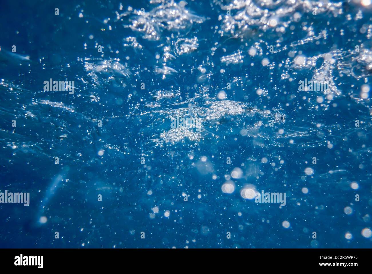 Bolle astratte in acqua, bolle d'aria acqua sfondo Foto Stock
