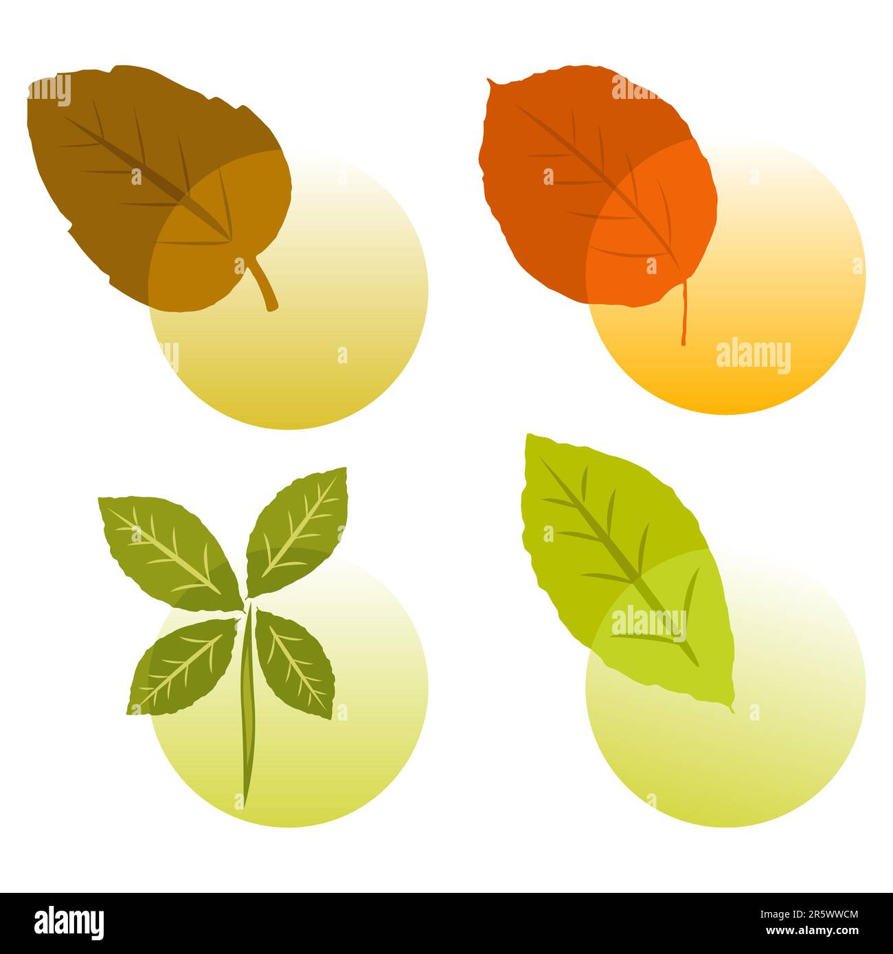 Icone della natura vetrosa vettoriale , concetto di conservazione dell'ambiente Illustrazione Vettoriale