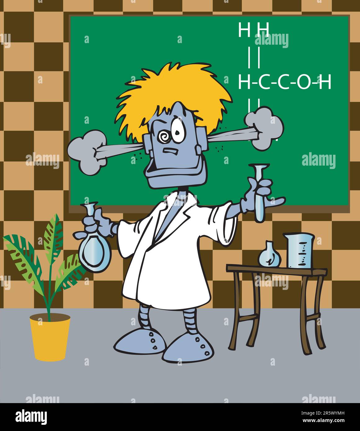 The Toonimal Scientist - Illustration Vector Art Illustrazione Vettoriale