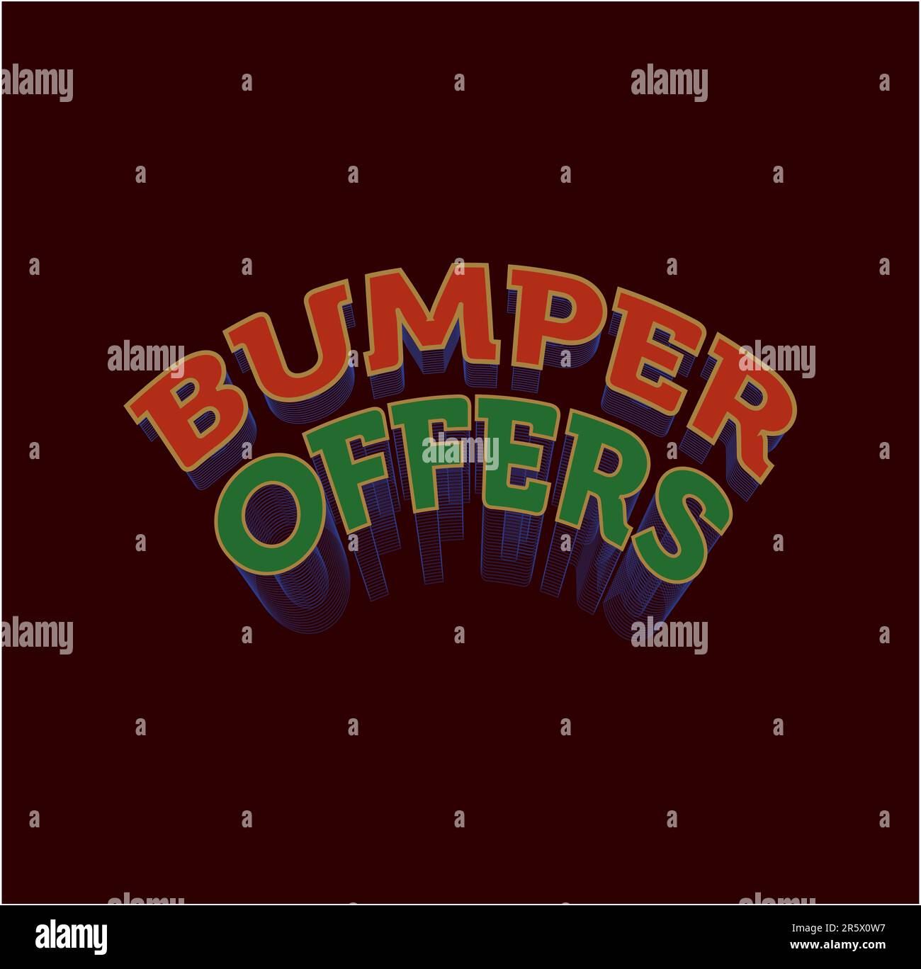 Un'immagine ravvicinata di una camicia marrone con un logo stampato con le parole "Bumpers Offers" in grassetto Foto Stock