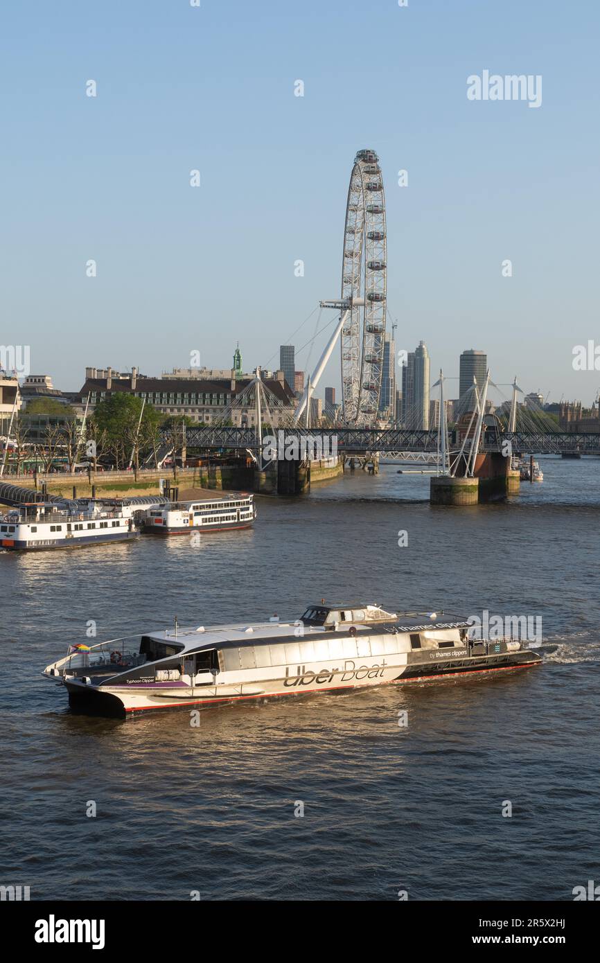 Uber Boat a Thames Clippers Foto Stock