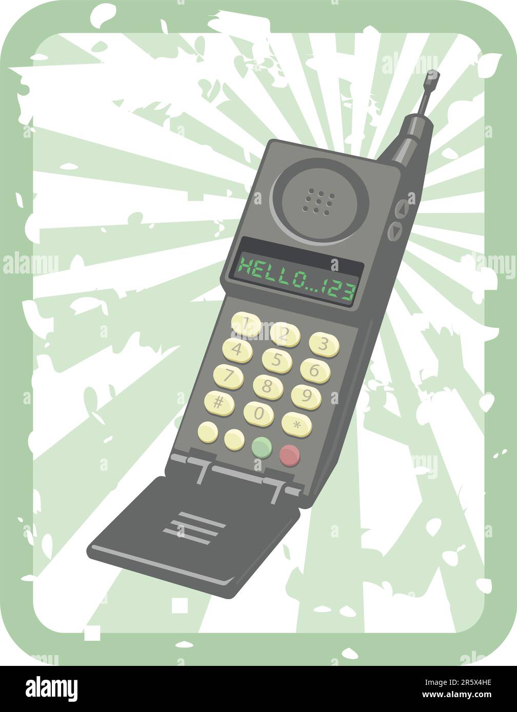 Immagine di un vecchio telefono cellulare, ai EPS 8 Illustrazione Vettoriale